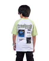 White & Green Freedom Graphic Boys T-Shirt